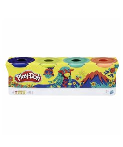 Play Doh Spielknete 4er Set: orange, dunkelblau, gelb, türkis