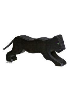 Holztiger Holzfigur schwarzer Panther